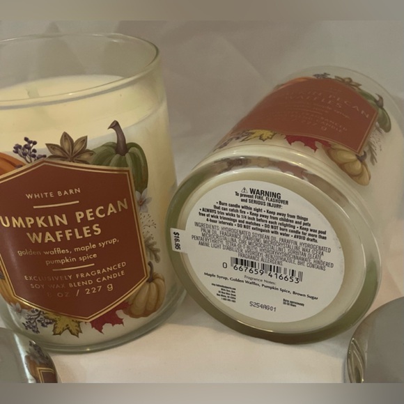 2- BATH & BODY WORKS PUMPKIN PECAN WAFFLES 8. OZ. JAR CANDLE LOT 2 NEW - Picture 2 of 2